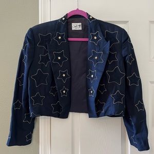Stephanie by Suzelle Navy Blue cropped jacket